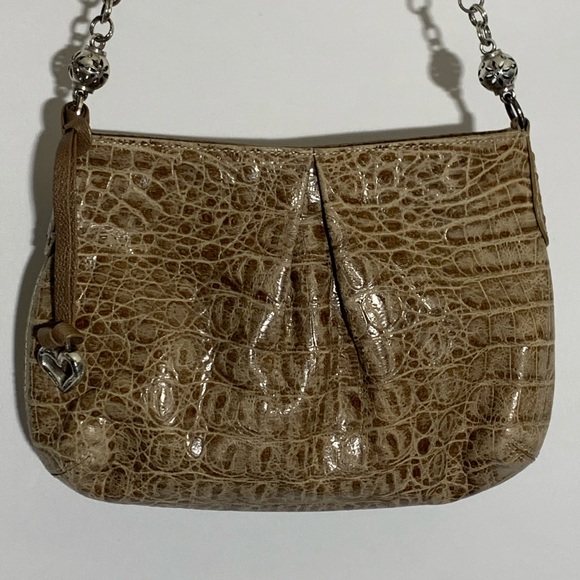 Brighton Handbags - Brighton tan croc embossed leather purse/handbag